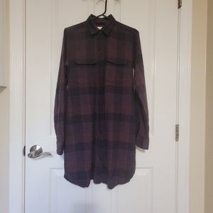 Ann Taylor LOFT plaid shirt dress, size XS